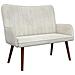 Sofa a Due Posti Crema 115 x 61 x 87 cm Velluto - Foto miniatura 1