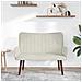 Sofa a Due Posti Crema 115 x 61 x 87 cm Velluto - Foto miniatura 3