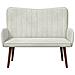 Sofa a Due Posti Crema 115 x 61 x 87 cm Velluto - Foto miniatura 4