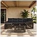 Set Divano da Giardino 7 pz Grigio e Grigio Scuro polyrattan - Foto miniatura 5