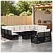 Set Divano da Giardino 13 pz Nero e Bianco Crema polyrattan - Foto miniatura 3