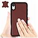 Cover Apple Iphone Xr Protezione Rigida Vera Pelle Akashi Marrone - Foto miniatura 4