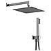 Kit Doccia Quadro 25x25 Cm Completo Soffione Braccio Presa Acqua Doccetta Laccio *** Tipo Di Accessorio : Soffione 2 Mm Spessore - Foto miniatura 1