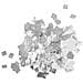Metallic Confetti Raindrops 6x6mm, Silver, 1kg - Foto miniatura 1