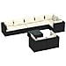 Set Salotto Da Giardino 9 Pz Con Cuscini In Polyrattan Nero - Foto miniatura 1
