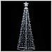 Albero Natale Luminoso 220cm 592 Led Bianco Freddo 8 Giochi Luce Metallo Esterno - Foto miniatura 3