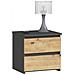 Comodino CL2, 2 cassetti, 40x35x40 cm, Colore Grigia Grafite e Quercia Artisan - Foto miniatura 1