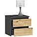 Comodino CL2, 2 cassetti, 40x35x40 cm, Colore Grigia Grafite e Quercia Artisan - Foto miniatura 2
