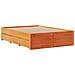 Letto Senza Materasso Con Cassetti Marrone Cera 150x200 Cm Pino - Foto miniatura 3