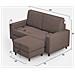 Divano Sakar 2 Posti (due Sedute Da 60cm) + Pouf Misure Esterne L. 148 P. 155 Colore Talpa - Foto miniatura 3