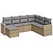 Set Divani Da Giardino 7 Pz Con Cuscini Beige In Polyrattan - Foto miniatura 2