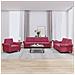 Set Di Divani 3 Pz Con Cuscini Rosso Vino In Velluto - Foto miniatura 1