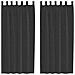 Tende In Voile Con Linguetta 2 Pz Nero - Foto miniatura 1
