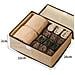 Scatola Organizer Per Biancheria Intima 3 In 1 - Beige, Pieghevole - Foto miniatura 1
