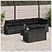 Set da giardino a 9 pezzi con cuscini in polyrattan beige,  Divano da giardino a 2 posti con cuscini in polyrattan nero - Foto miniatura 3