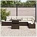 Set di divani da giardino 7 pezzi con cuscini marroni in rattan sintetico - Foto miniatura 3