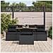 Set Divano da Giardino in 5 Pezzi con Cuscini Nero Polyrattan Acacia - Foto miniatura 3
