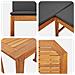 Set Bistro da Giardino 3 Pezzi con Cuscini in Legno Massello di Acacia - Foto miniatura 9