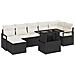 Set Divano da Giardino a 8 Pezzi con Cuscini Nero Polyrattan - Foto miniatura 1