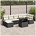 Set Divano da Giardino a 8 Pezzi con Cuscini Nero Polyrattan - Foto miniatura 2