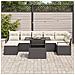 Set Divano da Giardino a 8 Pezzi con Cuscini Nero Polyrattan - Foto miniatura 3
