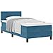 Letto Box Spring con Materasso Blu Scuro 100x200 cm Velluto - Foto miniatura 1