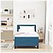Letto Box Spring con Materasso Blu Scuro 100x200 cm Velluto - Foto miniatura 5