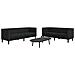 Set di divani 2 pcs Nero 194 x 74.5 x 70.5 cm Pelle sintetica - Foto miniatura 3