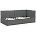 Cornice del letto ad angolo Grigio scuro 90 x 190 cm Tessuto - Foto miniatura 1