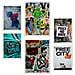 Set Di 6 Stampe Pittura Decorativa, Graffiti, Street Art, Stencil Da Parete A Colori, Con Cornice E Illustrazioni A3 & A4 Cornice Bianca - Foto miniatura 1
