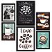 Set Di 6 Stampe Caffè Illustrazioni A Colori Di Caffè E Bevande Su Cartelloni Pubblicitari Illustrazioni Estetiche Per La Casa A3 & A4 Senza Cornice - Foto miniatura 1