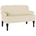 Panca Chesterfield Crema 119.5 x 64.5 x 75 cm Pelle Sintetica - Foto miniatura 1