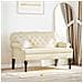 Panca Chesterfield Crema 119.5 x 64.5 x 75 cm Pelle Sintetica - Foto miniatura 2