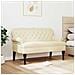 Panca Chesterfield Crema 119.5 x 64.5 x 75 cm Pelle Sintetica - Foto miniatura 3