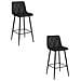 Sgabello da bar in velluto nero KODA STOOL x2 - Foto miniatura 1