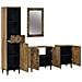 Set di mobili per il bagno con cassetto con porta 4 pcs Marrone - Foto miniatura 2