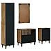 Set di mobili per il bagno con cassetto con porta 4 pcs Marrone - Foto miniatura 8