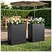 Vaso da giardino 2 pz Nero 40 x 20 x 50 cm - Foto miniatura 2