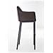 Sgabello Alto Bar DAMASO in Similpelle - Sedia Sgabello con Braccioli e Schienale Imbottiti e Poggiapiedi l Sgabello Fisso Bar Cucina Pub in Acciaio - H 83 cm Marrone Nero - Foto miniatura 3