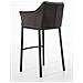 Sgabello Alto Bar DAMASO in Similpelle - Sedia Sgabello con Braccioli e Schienale Imbottiti e Poggiapiedi l Sgabello Fisso Bar Cucina Pub in Acciaio - H 83 cm Marrone Nero - Foto miniatura 4