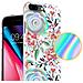 Custodia Compatibile Con Apple Iphone 8 Plus / 7 Plus / 7s Plus Con Fiori Di Pesca - Coperchio Protettivo In Silicone Tpu Con Motivo Floreale - Foto miniatura 2