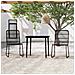 Set Mobili Da Pranzo Per Giardino 3 Pz Nero - Foto miniatura 1