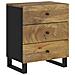 Comodino 50x33x62cm Legno Massello Di Mango E Legno Multistrato - Foto miniatura 2