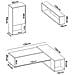 Parete Attrezzata Denali, Set Da Soggiorno Modulare Ad Angolo, Mobile Salotto Multiposizione, 230x41h180 Cm, Bianco E Rovere - Foto miniatura 3