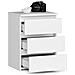 Comodino CL3, 3 cassetti, 40x35x57 cm, Colore Bianco - Foto miniatura 2