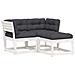 Set Divani Giardino 3 Pz Con Cuscini Bianco Legno Massello Pino - Foto miniatura 1