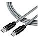 Cavo Dati E Ricarica Usb-c To Usb-c 100w Rope In Kevlar 2m Grey Per Smartphone - Foto miniatura 1