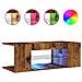 Mobile Porta TV con LED Legno Antico 90x39x30 cm Multistrato - Foto miniatura 1