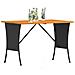 Tavolo Giardino Piano Legno Acacia Nero 105x75x72 cm Polyrattan - Foto miniatura 9
