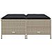Sgabelli da Giardino con Cuscini 4 pz Grigio Chiaro Polyrattan - Foto miniatura 3